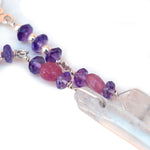 Charger l'image dans le visualiseur de galerie, Boucles d'oreilles quartz, améthyste et toumaline, argent sterling 925