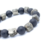 Charger l'image dans le visualiseur de galerie, Bracelet homme pyrite et onyx