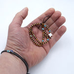 Charger l'image dans le visualiseur de galerie, Chapelet de téléphone œil de tigre, jaspe bleu et or