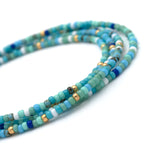 Charger l'image dans le visualiseur de galerie, Collier "CHER UNIVERS" bleu et or perles Miyuki 100cm