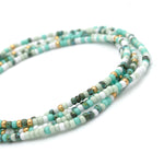 Charger l'image dans le visualiseur de galerie, Collier "CHER UNIVERS" vert et or perles Miyuki 100cm