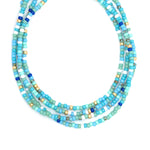 Charger l'image dans le visualiseur de galerie, Collier "CHER UNIVERS" bleu et or perles Miyuki 100cm