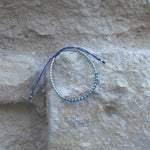 Charger l'image dans le visualiseur de galerie, "ESPOIR" Bracelet ombré bleu Capri, aigue marine, saphir clair et argent
