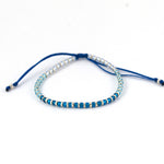 Charger l'image dans le visualiseur de galerie, "ESPOIR" Bracelet ombré bleu Capri, aigue marine, saphir clair et argent