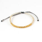 Charger l'image dans le visualiseur de galerie, Bracelet topaze ombrée et argent, fil gris clair. Fermoir coulissant ajustable. Fabriqué à la main en France