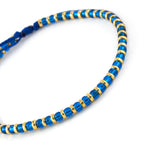 Charger l'image dans le visualiseur de galerie, Bracelet femme bleu Capri et or en perle de verre Miyuki. Fait à la main en France