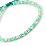 Charger l'image dans le visualiseur de galerie, Bracelet bleu aqua. perle et argent en perle de verre Miyuki. Fabriqué en France