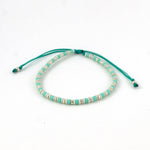 Charger l'image dans le visualiseur de galerie, "FAIS UN VŒU" Bracelet bleu aqua, perle et or