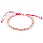 Charger l'image dans le visualiseur de galerie, "FAIS UN VŒU" Bracelet rose saumon, perle et argent