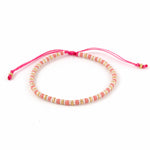 Charger l'image dans le visualiseur de galerie, "FAIS UN VŒU" Bracelet rose saumon, perle et or