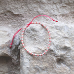 Charger l'image dans le visualiseur de galerie, "FAIS UN VŒU" Bracelet rose saumon, perle et argent