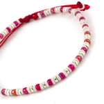 Charger l'image dans le visualiseur de galerie, Bracelet femme en perle de verre Miyuki rouge flamme, perle et argent. Fabriqué à la main en France