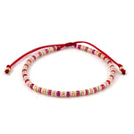 Charger l'image dans le visualiseur de galerie, "FAIS UN VŒU" Bracelet rouge flamme, perle et or