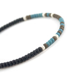 Charger l'image dans le visualiseur de galerie, "JE CROIS EN MOI" bracelet homme code Morse bleu mat, bronze mat et argent.