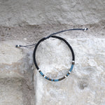 Charger l'image dans le visualiseur de galerie, "JE CROIS EN MOI" bracelet homme code Morse bleu mat, bronze mat et argent.