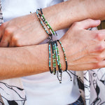 Charger l'image dans le visualiseur de galerie, "JE CROIS EN MOI" Bracelet homme code Morse vert mat et argent