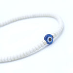 Charger l'image dans le visualiseur de galerie, "JE SUIS PROTÉGÉ(E)" Bracelet homme blanc mat et argent mat