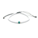 Charger l'image dans le visualiseur de galerie, "JE SUIS UNIQUE" Bracelet perle Miyuki blanc, turquoise et argent
