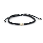 Charger l'image dans le visualiseur de galerie, "JE SUIS UNIQUE" Bracelet perle Miyuki noir, perle blanche