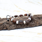 Charger l'image dans le visualiseur de galerie, Bracelet homme agate Tibétaine et agate blanche