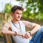 Charger l'image dans le visualiseur de galerie, Bracelet homme agate Tibétaine et onyx