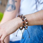 Charger l'image dans le visualiseur de galerie, Bracelet homme agate Tibétaine et onyx