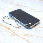 Charger l'image dans le visualiseur de galerie, Chapelet de téléphone howlite, jaspe bleu et or