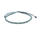 Charger l'image dans le visualiseur de galerie, "FAIS UN VŒU" Bracelet homme vert, bleu et gris mat