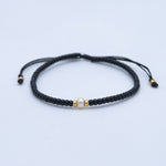 Charger l'image dans le visualiseur de galerie, "JE SUIS UNIQUE" Bracelet perle Miyuki noir, perle blanche