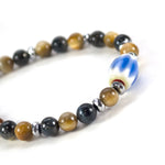 Charger l'image dans le visualiseur de galerie, Bracelet œil de tigre, hématite et perle Vénitienne