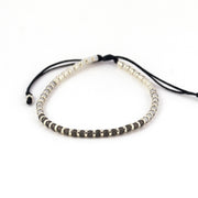 Bracelet gris ombré et argent en perle de verre Miyuki. Fait à la main en France