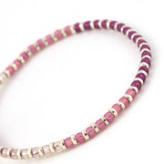 Bracelet rouge ombré et argent en perle de verre Miyuki Fabriqué en France