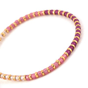 Bracelet rouge ombré et or en perle de verre Miyuki. Fabriqué en France à la main.