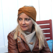 Bandeau laine infini cannelle