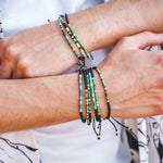 Charger l&#39;image dans le visualiseur de galerie, &quot;JE T&#39;AIME&quot; bracelet homme code Morse turquoise, bronze mat et argent mat
