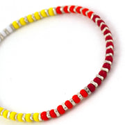 Bracelet Joie en perle de verre Miyuki ombré du rouge au blanc et argent