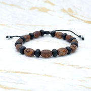 Bracelet homme agate Tibétaine et onyx