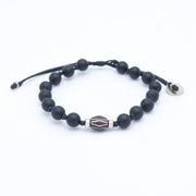 Bracelet unisexe onyx et perle vénitienne